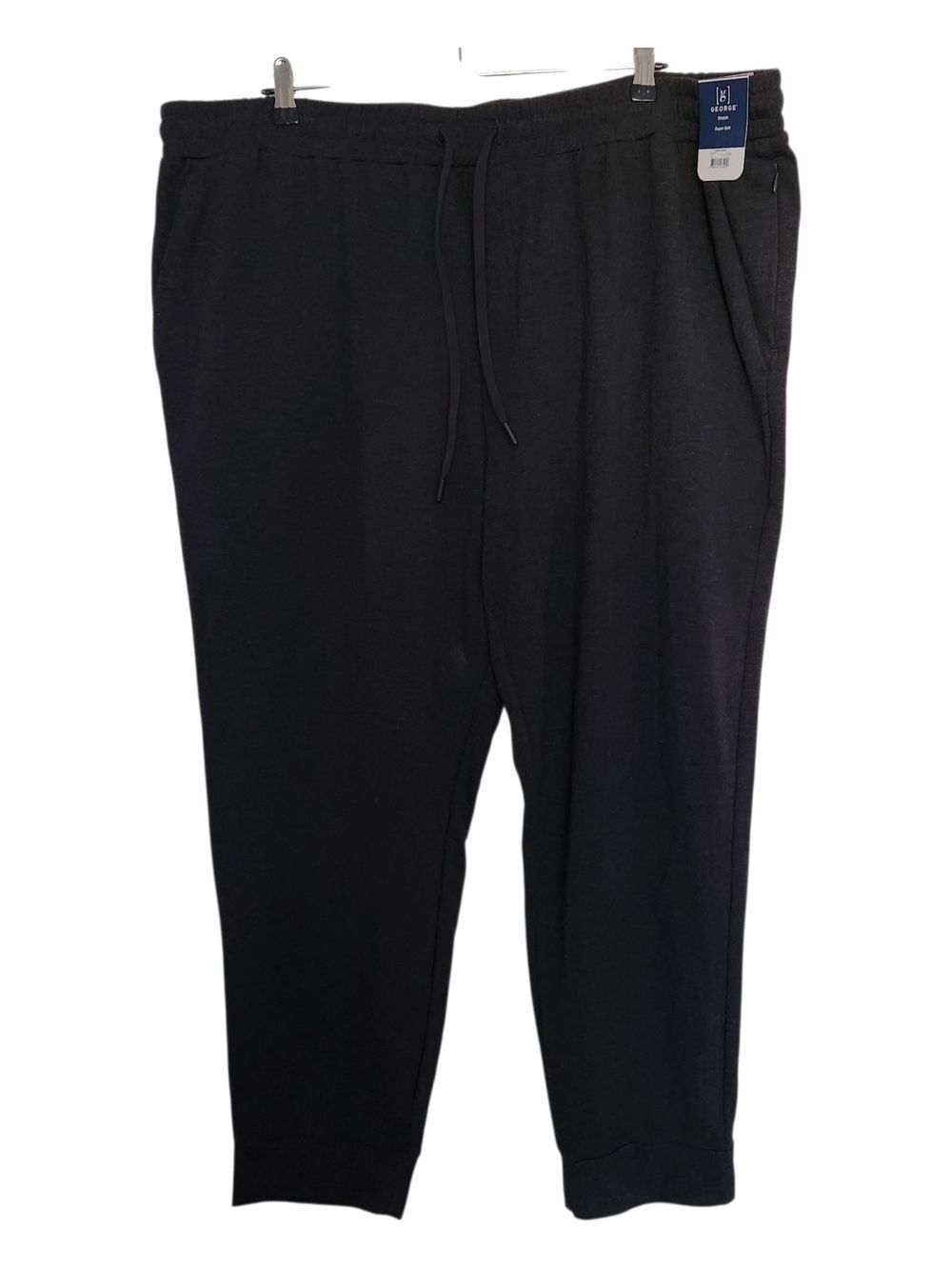 George Men's Black Jogger Sweatpants Drawstring Waist, Pockets Size 3XL